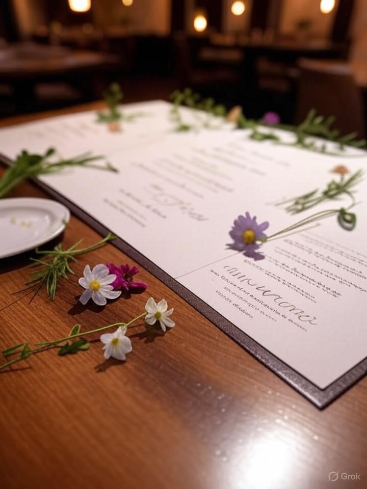 Writing and designing gourmet edible menus