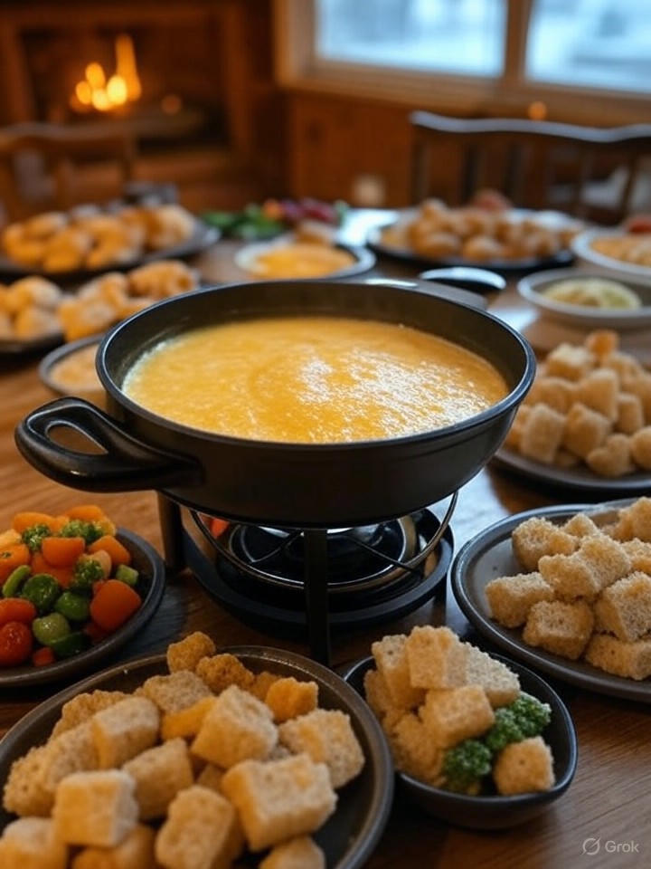 Infused fondue nights: cheese, chocolate, and dippables